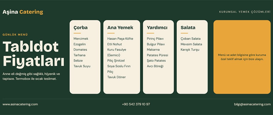 Tabldot Yemek Fiyatları